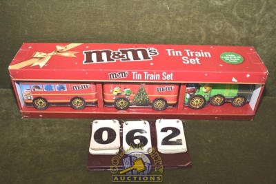 m&m tin train set